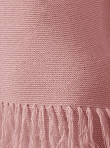 MISSGUIDED Fringe Detailed Hem Sleeveless Mini Dress Cute Sundress - Baby Pink - View 4