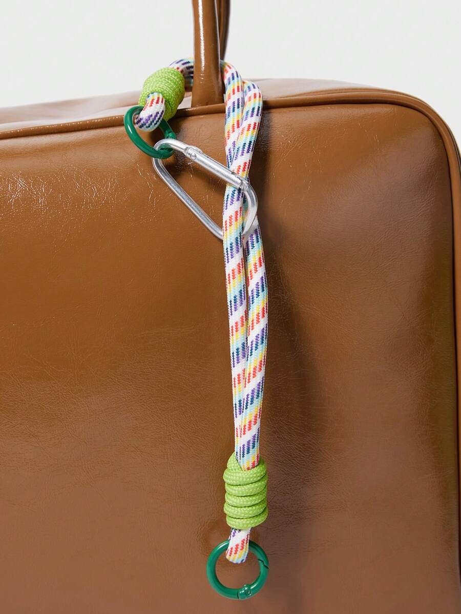 SHECARRY Woven Rope Design Fashion Bag Charm - Apricot - View 1