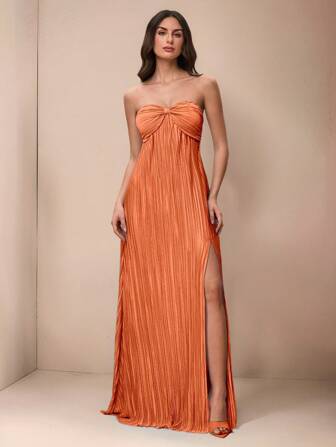 Glamine 女式超长抹胸夏装、女式优雅开衩百褶裙、伴娘服、婚礼季服装、女式西式连衣裙、女式复活节连衣裙、女式长袖连衣裙、夏季连衣裙、女式舞会礼服、女式生日礼服、女式正式夏季连衣裙、女式舞会礼服