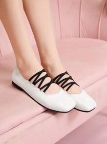 CUCCOO DOLLMOD Women White Flat Slip-On Square Toe Shoes - White - View 3