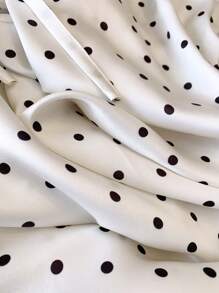 Chiquease 女士醋酸缎波点阔腿裤，新款高腰垂坠粘胶清凉夏季宽松休闲长裤，春夏 - 彩色 - 查看 6