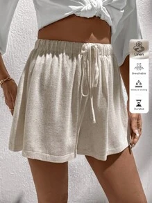 Easowa Leinen Lässig Shorts für Damen, geeignet für Frühling & Sommer