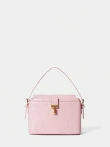 SHECARRY Women Top Handle Bags Retro PU Leather Autum Winter School Travel Commute Work Elegance Exquisite T Lock Hand-Carry Or Cross-Body