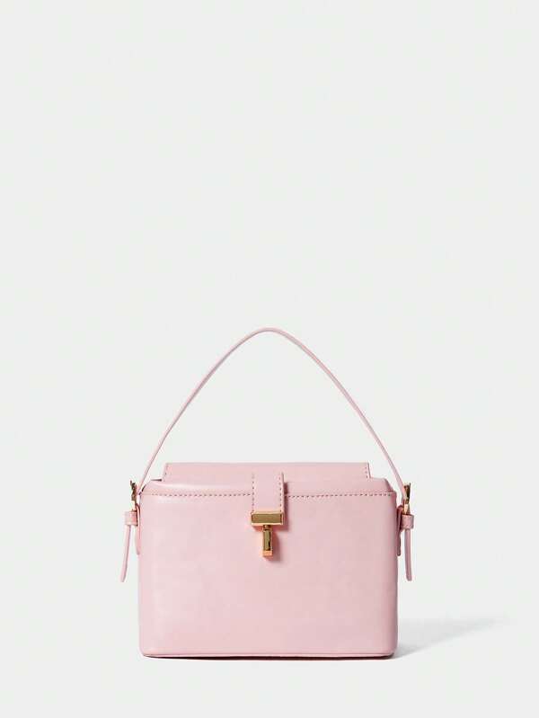 SHECARRY Women Top Handle Bags Retro PU Leather Autum Winter School Travel Commute Work Elegance Exquisite T Lock Hand-Carry Or Cross-Body