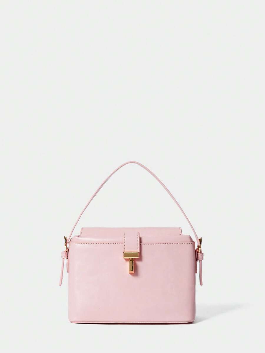 SHECARRY Women Top Handle Bags Retro PU Leather Autum Winter School Travel Commute Work Elegance Exquisite T Lock Hand-Carry Or Cross-Body