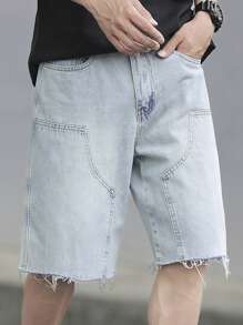 Manfinity EZcore 男式磨边口袋休闲百搭牛仔短裤