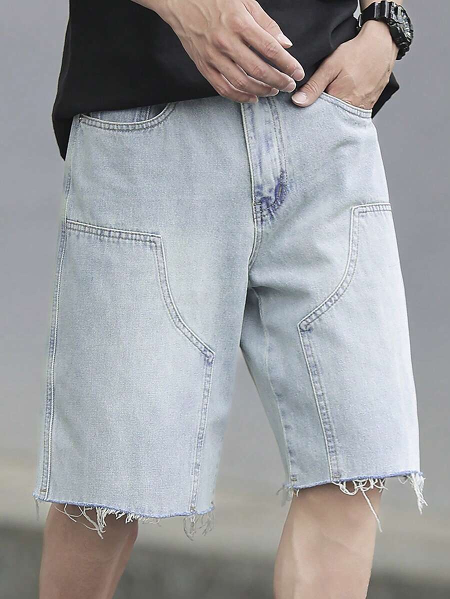 Manfinity EZcore 男式磨边口袋休闲百搭牛仔短裤