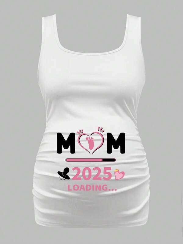 Modmama Maieu De Maternitate Casual Cu Bretele Groase, Design Minimalist
