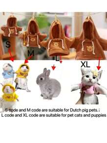 1 pieza Sudadera pequeña para mascota para conejo, hámster/ardilla, gatito