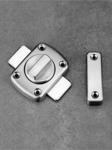 Home Security Door Lock, Brushed Silver Zinc Alloy Rotate Bolt Latch, Gate Latches Door Slide Lock, Twist Rotating Barrel Lock For Gardens, Bathrooms, Outdoors, Garages, Door And Windows - Silver - View 7