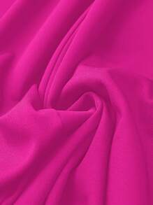 Calvaya Plus Size Casual Versatile Solid Color Wide Leg Pants - Hot Pink - View 4