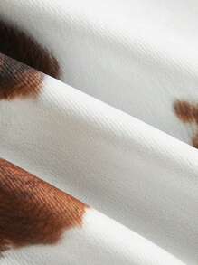 SHEIN EZwear Western Music Festival Cow Print Form-Fitting Romper, Summer - Multicolor - View 8