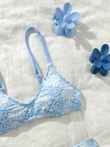 Swim Mod Women European & American Style Sexy Minimalist Bikini Set For Summer Beach Vacation - Blue - View 4