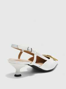 CUCCOO BIZCHIC Giày cao gót hở mũi thời trang cho nữ, trang phục công sở - trắng - Xem 8