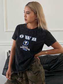 Livesso Women Summer Music Festival Loose Casual Beach Vacation T-Shirt - Black - View 4