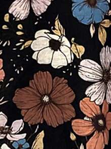 SHEIN LUNE Robe de style quotidien à col en V, de grande taille, en tissu camouflage vert armée, pour un look casual sportif