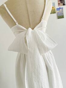 Soleia 前繫帶高衩吊帶洋裝 - 白色 - 查看 6