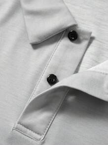 Manfinity Homme Plus Size Men's Striped Short Sleeve Casual Commuter Polo Shirt