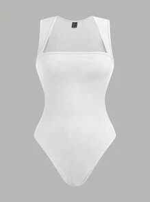SHEIN EZwear Set de 3 bodys de mujer de un solo color con cuello redondo y sin mangas