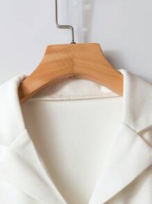 SHEIN Clasi 女士优雅短袖西装外套和裙子两件套套装 - 白色 - 查看 5