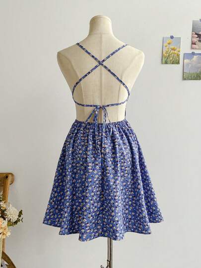 فستان مزهر برباط