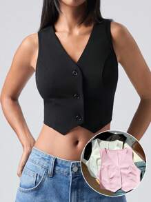 Comfortcana 3 件套女士无袖西装外套套装，纯色，适合秋冬夏季穿着 - 彩色 - 查看 6