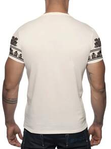 Manfinity Homme Áo thun nam cổ tròn tay ngắn, thời trang và phù hợp cho mùa hè Áo thun nam thường ngày - trắng - Xem 2