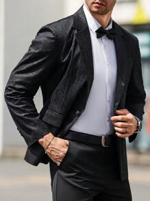 Manfinity Mode Men's Business/Commute Jacquard Suit Jacket Wedding Suits For Men Wedding Suit Men Groomsmen Suit