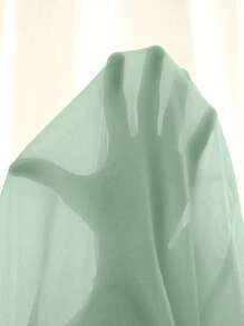 Rafferiza 女士优雅纯色披肩长裙，春夏 - 薄荷綠 - 查看 4