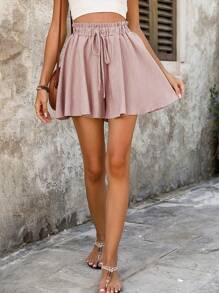 EMERY ROSE Women's Casual Loose Plain Shorts - Dusty Pink - View 3