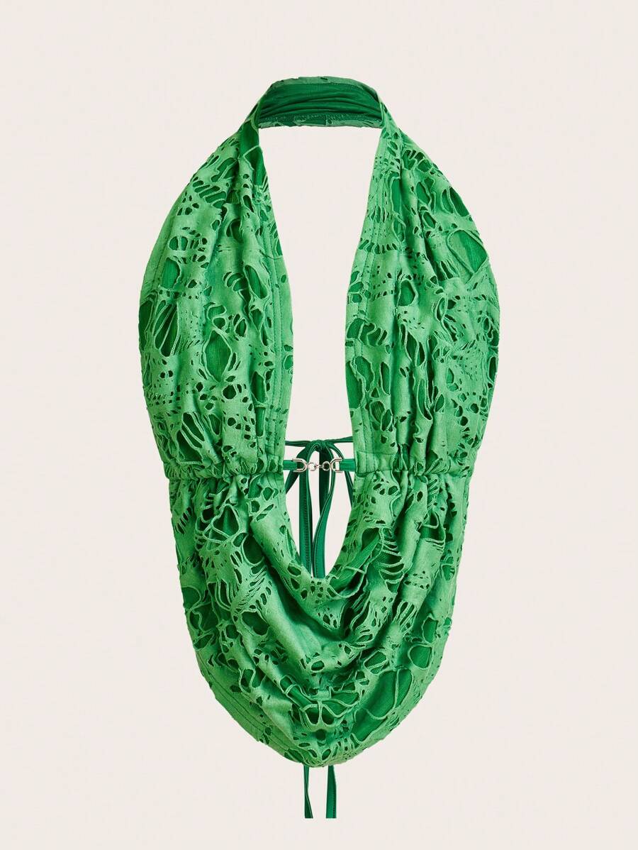 SHEIN ICON Women's Solid Color Scarf, Simple Fashion Style, Suitable For Summer - Green - View 1