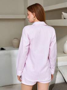 EURMUSE Women's Striped Comfortable Casual Two Pieces Set - Multicolor - View 2