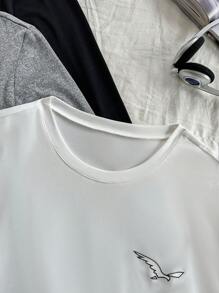 CoupledUp 3 件套男士黑白灰色简约长袖圆领 T 恤、家居服上衣 - 彩色 - 查看 4