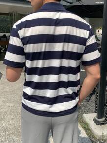 SHEIN Teen Boys Casual Short Sleeve Polo Shirt, Sports Street Punk Rock School Style For Daily Wear, Party, Music Festival, Suitable For Spring/Summer - Multicolor - View 4