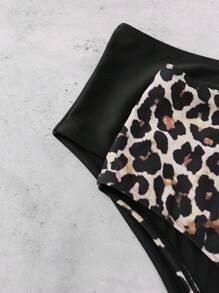 Swim Basics Plus Size Women Leopard Print Bikini Swimsuit 2 Pieces, Leopard Bikini, Summer - Multicolor - View 4