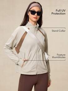 OutZeal Women Sun-Proof Jacket Gym Wear Summer UV Protection Long Sleeve Top Cool Touch Breathable Mesh - Khaki - View 3