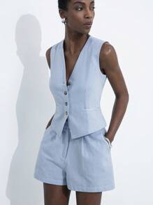 Aveloria Modichic Completo casual da donna composto da canotta monopetto a righe e pantaloncini