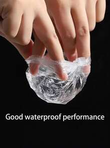 SHEIN 100个/50个一次性PE耳套，小号防水染色耳套（染色工具包随机包装） - 白色 - 查看 2