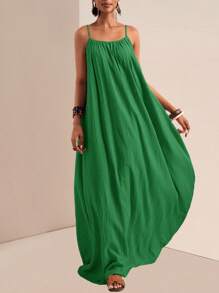 Zivah 2025 Sommer Neue Musikfestival, Ostern, St. Patrick's Day, Western, Boho Stil Kleid für Geburtstagsparty, Abschluss, Studenten, Alltag Lässig, Urlaub, Kreuzfahrt, Strand, Sonnenbaden, modisches ärmelloses Kleid mit verstellbaren Trägern, locker geschnitten, breite Streifenstruktur, khakifarben, Damenkleid - Grün - Übersicht 6