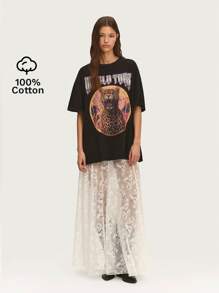 Nöista Camiseta impresa holgada con un ajuste suelto. Una prenda básica para atuendos casuales de primavera y verano.