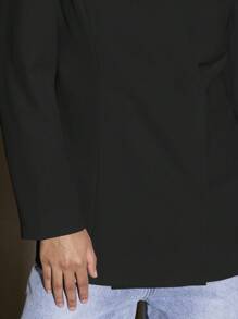 AiiRZ Professional Wrap Blazer Double Breasted Business Office Work Interview Elegant Evening Formal High-End Career Power Suit Jacket Modern Minimalist Design - Black - View 6