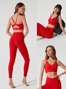 GLOWMODE Sujetador deportivo FeatherFit™ con espalda calada para gimnasio