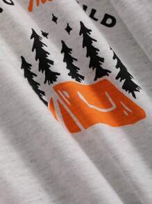 DAZY Camiseta holgada de manga corta y larga con estampado para mujer, camiseta de verano oversize, camisetas gráficas - Gris Claro - Ver 5