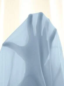 Chiquease Spring/Summer Women Solid Color Elegant Dress With Cape - Baby Blue - View 7