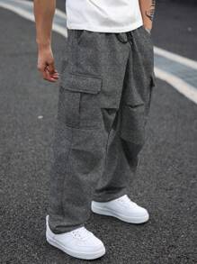 Manfinity Homme 大码男式休闲翻盖口袋运动裤