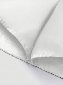 SHEIN PETITE High Waist Grey Pleated A-Line Mini Skirt, Slimming And Anti-Flash - White - View 7