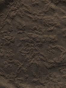 Soleia Plus Size Women Spring Holiday Valentine's Coffee Color Hollow Floral Fabric V-Neck Bow Asymmetric Ruched Hem Long Sleeve T-Shirt Blouse Women Summer Clothing Women Clothing Y2k Women Summer Shirts - Coffee Brown - View 7