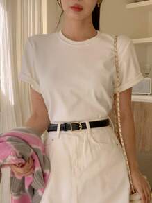 DAZY 女士基本款純色短袖t恤