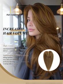 4.72X3.14 Rambut Manusia Asli Warna Cokelat Muda untuk Wanita dan Anak Perempuan, Potongan Rambut Asli untuk Rambut Tipis atau Rontok, Jepitan untuk Ekstensi Rambut, Penggunaan Sehari-hari - S6 - View 2