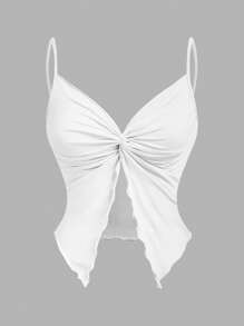 SHEIN MOD 女式扭纹前交叉无袖上衣，可爱上衣 - 彩色 - 查看 6